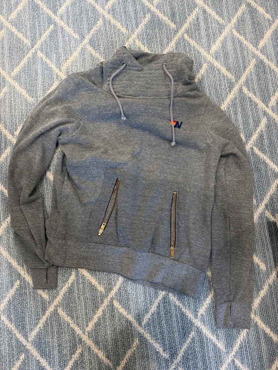 Aviator Nation Sweaters - Aviator Nation Gray Pullover Hoodie with Subtle Logo